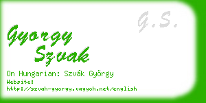 gyorgy szvak business card