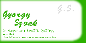 gyorgy szvak business card